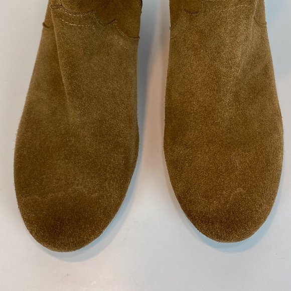 Donald J. Pliner DMSX Ankle Booties 8 Brown Suede Leather Zip Annie Boots Women - Picture 6 of 13